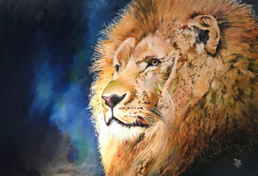 Peinture intitulée "Lion" par Pdu31, Œuvre d'art originale, Huile