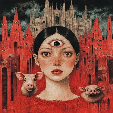 Digital Arts titled "Surreal Kingdom #4" by Felipe Hueb, Original Artwork, Digital Painting