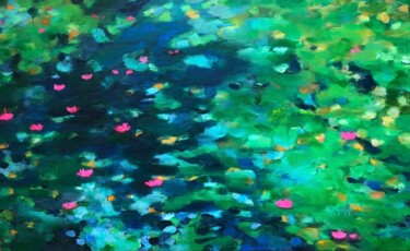 Malerei mit dem Titel "Das Blütenflimmern…" von Monika Jansen, Original-Kunstwerk, Acryl