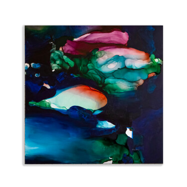 Peinture intitulée "L'eau colorée" par Emna Sellami, Œuvre d'art originale, Acrylique Monté sur Autre panneau rigide