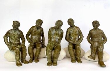 Sculpture intitulée "En regardant la par…" par Antoinette Chatelain, Œuvre d'art originale, Bronze