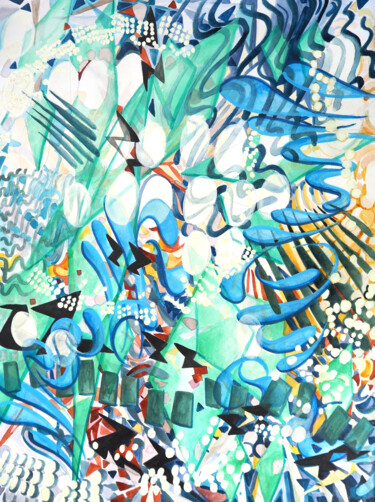 绘画 标题为“Can't Take My Eyes…” 由Laura Sobrado, 原创艺术品, 丙烯 安装在其他刚性面板上