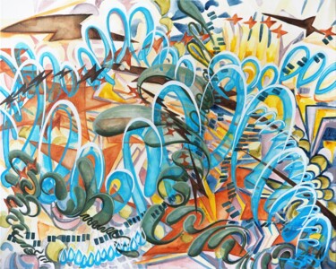 Schilderij getiteld "Take Me to Church" door Laura Sobrado, Origineel Kunstwerk, Acryl Gemonteerd op Andere stijve panelen