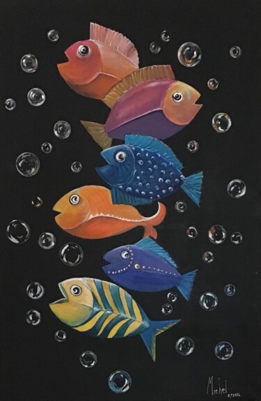 Peinture intitulée "Bubules" par Michel, Œuvre d'art originale, Acrylique Monté sur Châssis en bois