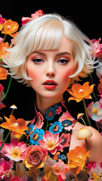 "Light Blonde Flower" başlıklı Dijital Sanat Obagle tarafından, Orijinal sanat, Foto Montaj