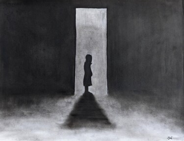 Drawing titled "Liminaire - Sans ti…" by Dyai Saugey, Original Artwork, Charcoal