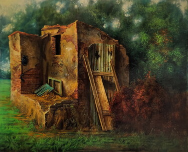 Painting titled "Il luogo dei messag…" by Samuele Vanni, Original Artwork, Tempera Mounted on Wood Stretcher frame