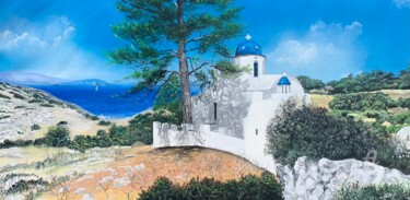 Peinture intitulée "Iles grecques" par Claire Morand, Œuvre d'art originale, Acrylique Monté sur Châssis en bois