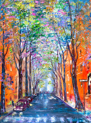 Cranberry Street. New York "Cranberry Street. N…" başlıklı Tablo Natalia Shchipakina tarafından, Orijinal sanat, Petrol Ahşap Sedye çerçevesi üzerine m…
