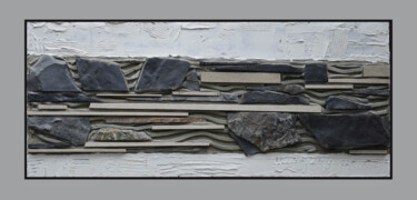 Sculpture titled "Time flow" by Oleksandr Desiat, Original Artwork, Stone Mounted on Wood Panel