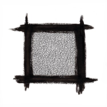 Drawing titled "Square Ink" by Zueyen, Original Artwork, Ink