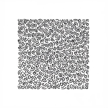 Drawing titled "Abstract inked" by Zueyen, Original Artwork, Ink