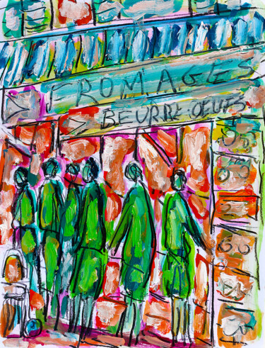 Painting titled "Crémerie1" by Jean Mirre, Original Artwork, Oil