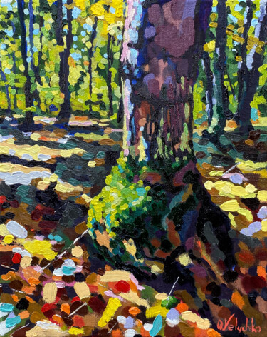 Pittura intitolato "Moss" da Oleksandra Velychko, Opera d'arte originale, Olio
