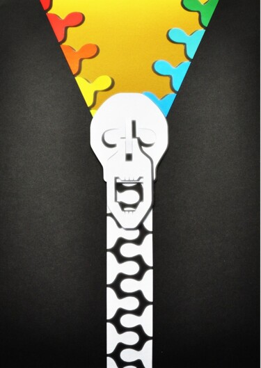 Collages titled "Skull zip" by Sergej Petuhov, Original Artwork, Collages