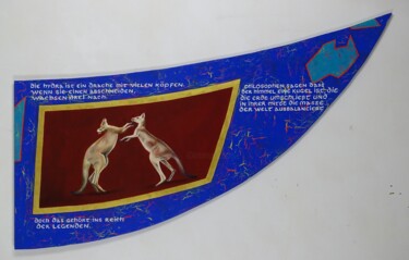 Peinture intitulée "L'empire des légend…" par Eric Mazurie, Œuvre d'art originale, Huile Monté sur Panneau de bois
