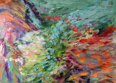 Schilderij getiteld "Blühen im Land" door Monika Jansen, Origineel Kunstwerk, Acryl