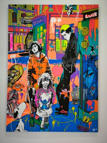 Painting titled "Couleur" by Lionel Le Breton, Original Artwork, Marker Mounted on Wood Stretcher frame