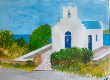 Peinture intitulée "Île grec" par Philippe Bourbonneux, Œuvre d'art originale, Acrylique