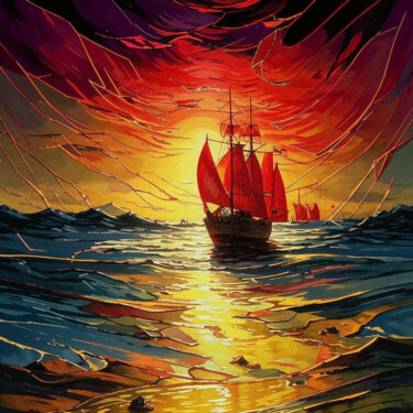 数字艺术 标题为“sunset 4.1” 由Elmir Tatar, 原创艺术品, AI生成的图像