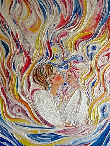 Painting titled "Angels" by Lyudmyla Vasylyeva, Original Artwork, Acrylic