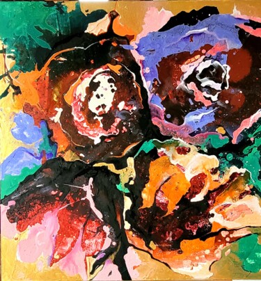 Peinture intitulée ""Douceur d automne"" par Corinne Saboureux, Œuvre d'art originale, Acrylique Monté sur Châssis en bois