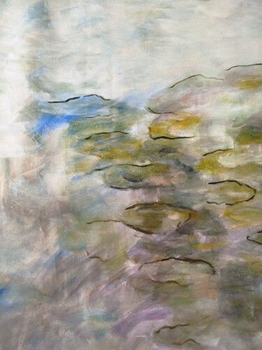 Water lilies. Azure serenity Schilderij getiteld "Water lilies. Azure…" door Svetlana Gorina, Origineel Kunstwerk, Olie Gemonteerd op Frame voor houten b…