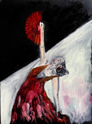 Pittura intitolato "Flamenco" da Mario Pratesi, Opera d'arte originale, Olio Montato su Cartone