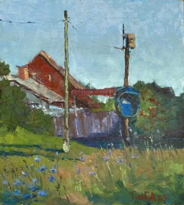 Summer Morning in the Village 绘画 标题为“Summer Morning in t…” 由Ann Golub, 原创艺术品, 油 安装在木质担架架上