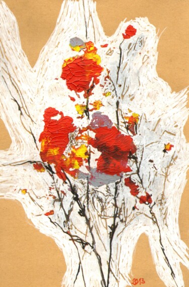 Peinture intitulée "Fleurs des champs" par Dominique Leblanc, Œuvre d'art originale, Acrylique