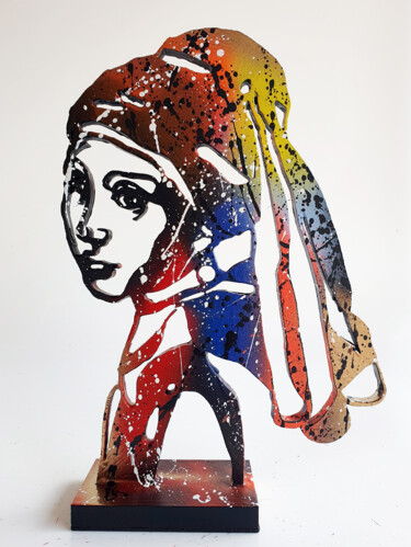 Sculpture titled "Spaco fille vermeer…" by Spaco, Original Artwork, Acrylic