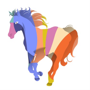 数字艺术 标题为“A stylized horse is…” 由Shamim Shaikh, 原创艺术品, 2D数字工作