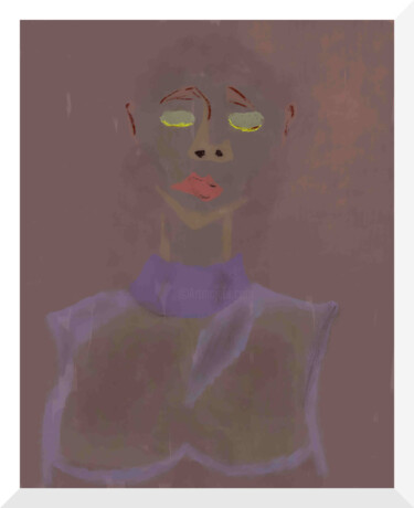 Incisioni, stampe intitolato "donna in blu II" da Matteo Gilardi, Opera d'arte originale, Pittura digitale