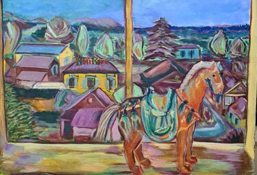 Картина под названием "My horse" - Yuliya Gündoğan (ostbiju_art), Подлинное произведение искусства, Акрил