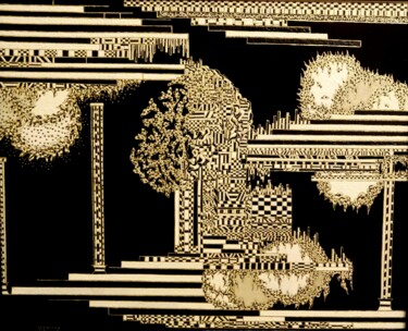 绘画 标题为“Antigone et son des…” 由Veronique Emonin, 原创艺术品, 油 安装在纸板上