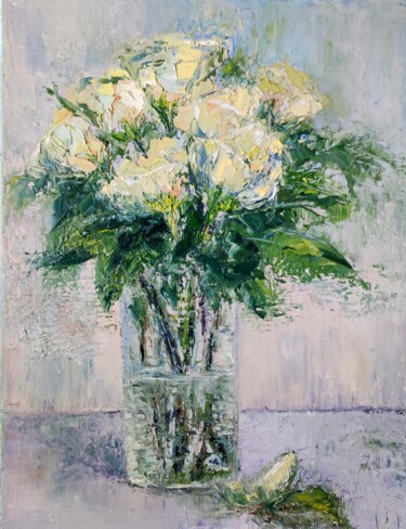 Pittura intitolato "Букетик роз" da Svetlana Dushina, Opera d'arte originale, Olio