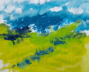 Peinture intitulée "Vue du ciel" par Jacqueline Poitevin, Œuvre d'art originale, Acrylique Monté sur Châssis en bois