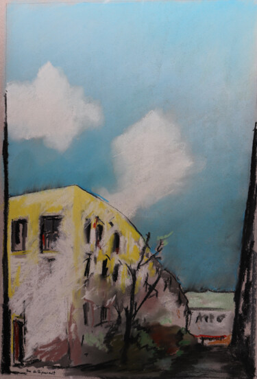Schilderij getiteld "Rue de Clignancourt" door Patrick Fraysse, Origineel Kunstwerk, Pastel