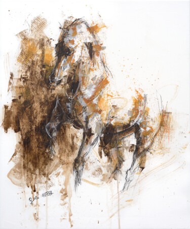 Peinture intitulée "Nu Equin 136t" par Benedicte Gele, Œuvre d'art originale, Acrylique Monté sur Châssis en bois