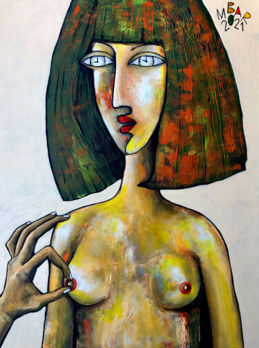 Painting titled "Winter time" by Mikhail Baranovskiy, Original Artwork, Acrylic Mounted on Wood Stretcher frame
