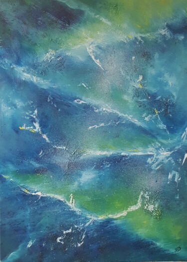 Peinture intitulée "L'eau" par Sophie Favéreaux Stéphan, Œuvre d'art originale, Huile Monté sur Châssis en bois