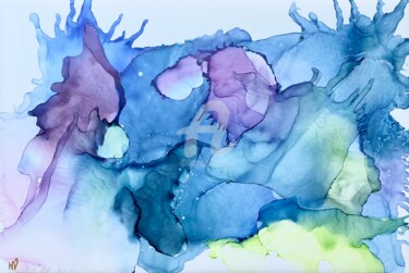 绘画 标题为“Why Not a Jellyfish?” 由Hanna Kochet, 原创艺术品, 墨 安装在木质担架架上