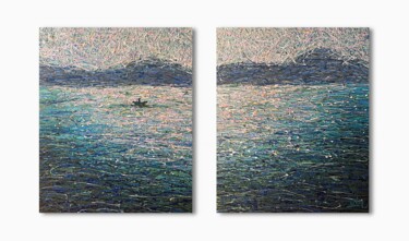 Painting titled "Reflections of Sere…" by Nadiia Antoniuk, Original Artwork, Acrylic Mounted on Wood Stretcher frame