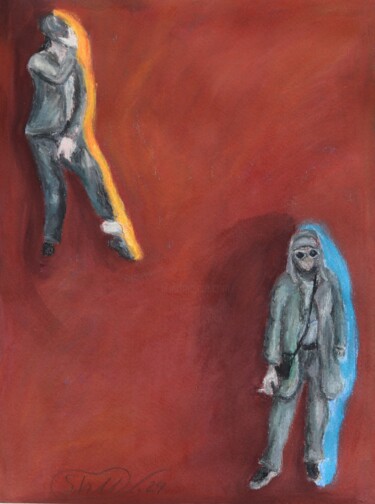Painting titled "Cold War Era Icon #3" by Maksim Shlafer, Original Artwork, Pastel