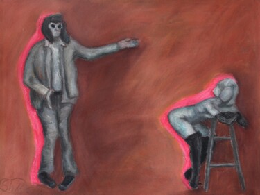 Painting titled "Cold War Era Icon #5" by Maksim Shlafer, Original Artwork, Pastel