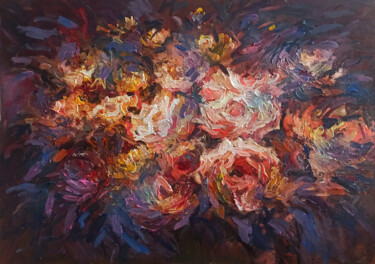 Painting titled "Rose still life" by Anh  Tuan Le, Original Artwork, Acrylic