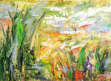 Sunshine on the hill Schilderij getiteld "Sunshine on the hill" door Anh Tuan Le, Origineel Kunstwerk, Acryl