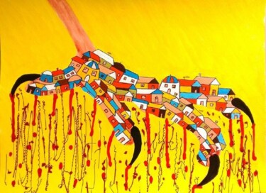 Dont know they are captured 绘画 标题为“Dont know they are…” 由Sajid Hussain, 原创艺术品, 丙烯