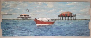 Painting titled "L'Ile aux Oiseaux" by Benoît Laffaiteur, Original Artwork, Acrylic