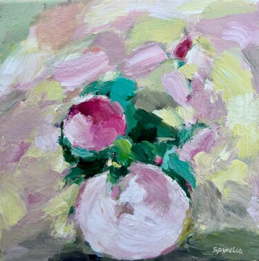 绘画 标题为“Rose dans un vase” 由Johanne Spinella, 原创艺术品, 丙烯